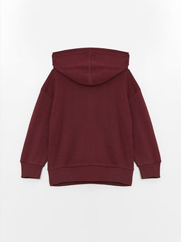 Kap??onlu Bask?l? Uzun Kollu K?z ?ocuk Sweatshirt - Waikiki фото 2