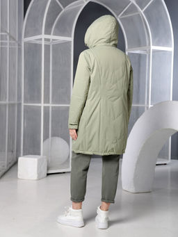 25119 Плащ утепл. оливковый - Dizzyway фото 3