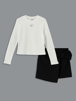 Bisiklet Yaka K?z ?ocuk Ti??rt ve ?ort Etek