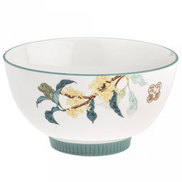 "Жасмин чарующий 3D" Салатник фарфоровый 600мл, д13,8х7,6см, с деколью, отводка (Китай)