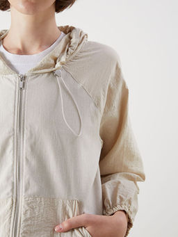 Kap??onlu Oversize Keten Kar???ml? Kad?n Ceket