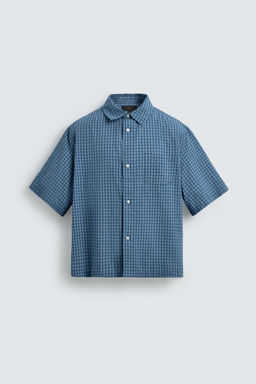 CAMISA BOXY FIT CUADROS / Azul - Zara фото 7