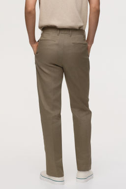 Pantal?n de traje en lino Slim Fit - H&m фото 11