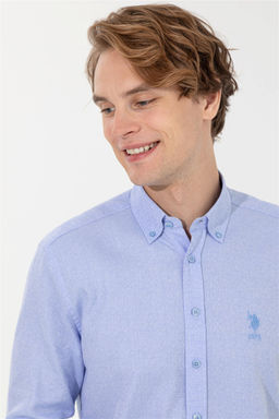 U. S. Polo Assn Мужская синяя рубашка с длинным рукавом - U.s. polo assn фото 8