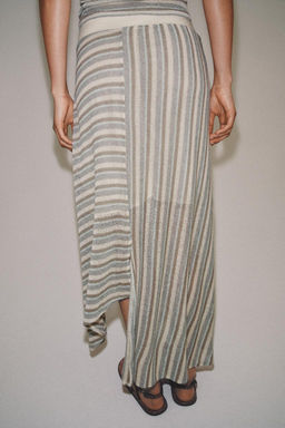 ASYMMETRIC STRIPED SKIRT - Zara фото 3
