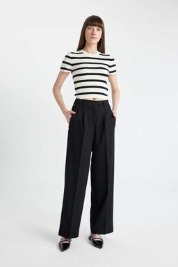 Широкие брюки с карманами и высокой талией, широкие брюки длинной длины