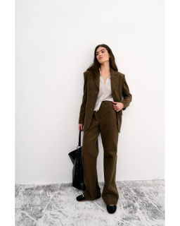 Жакет THE VERY 2421 оливково-коричневый  фото 3