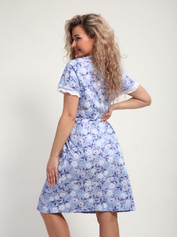 М431 Сорочка Зефирка(цветы на сиреневом)