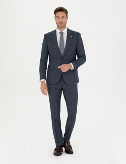 Lacivert Slim Fit Tak_m Elbise