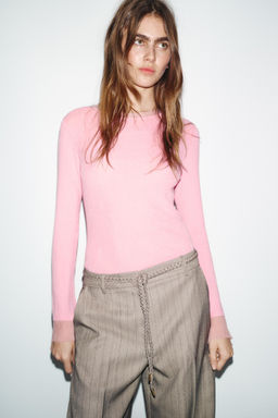 HERRINGBONE TROUSERS WITH BRAIDED BELT - Zara фото 14