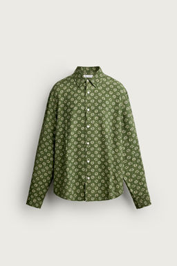 CAMISA FLUIDA ESTAMPADO FLORAL / Verde medio - Zara фото 7