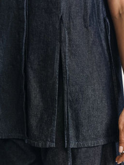 Джинсовая рубашка без рукавов / Zarina  фото 9