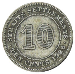 10 центов 1926 года Стрейтс Сетлментс