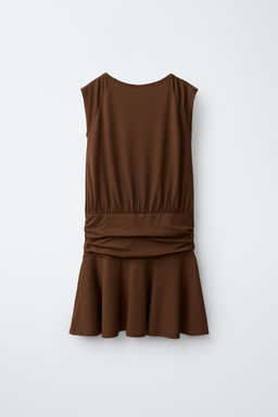 VESTIDO FAJ?N VOLANTE / Marr?n - Zara фото 4