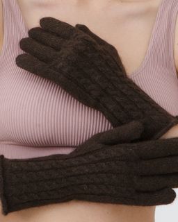 Перчатки из пуха яка 31124 темно-коричневые