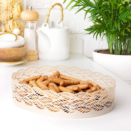 Корзина-сухарница пластмассовая "Эдем" 25,5х19,5х6см, бежевый (Россия)