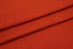 Лен с вискозой с эффектом мятости цв.Темно-оранжевый терракот, СОРТ2, ш.1.4м, лен-53%, виск-47% - Купава фото 3