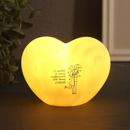 Фигурка светящаяся RISALUX Сердце. Пара, LED-ночник, 3хLR44, 8?11?7 см