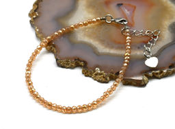 Браслет из циркона шарик гр.3мм цв.шампань, 18см