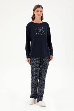 Женский темно-синий пижамный комплект Неожиданная скидка в корзине