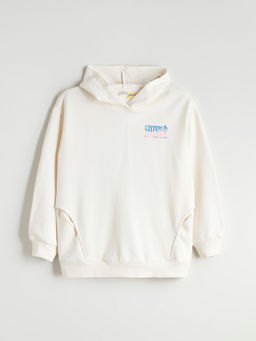 Kap??onlu Stitch ve Angel Bask?l? K?z ?ocuk Sweatshirt