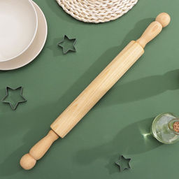 Скалка с вращающимися ручками Adelica, 50×4,2 см, бук