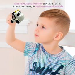 Игр.разв.тактильная на колесах КОРОВА, Bondibon, мягк.часть с шар., 8,5х9х10 см  фото 6