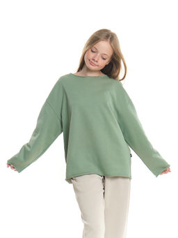 Толстовка с необработанными краями 22-2016 фисташковый