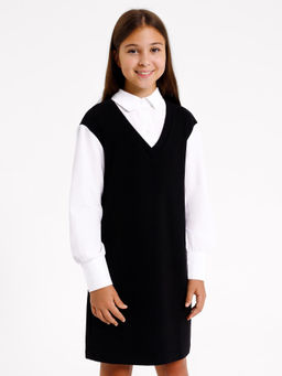 Жилет-платье для девочек в черном цвете - Mark formelle фото 2