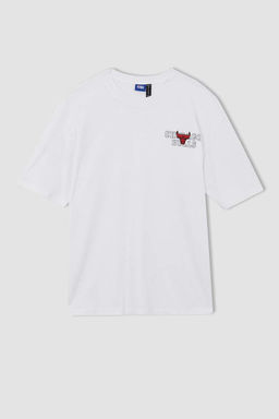 DeFactoFit Футболка Oversize с круглым вырезом и короткими рукавами NBA Chicago Bulls  фото 6