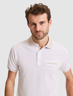 Beyaz Slim Fit %100 Pamuk D__meli Polo Yaka Ti__rt