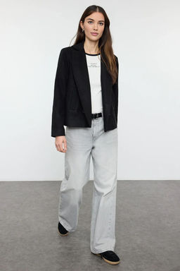 Trendyolmilla Siyah Regular K?sa Ceket Kaban TWOAW25KB00110  фото 5