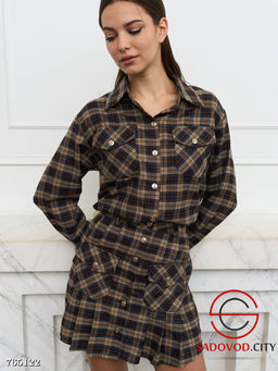 Женский костюм с юбкой в клетку - Bruno фото 4