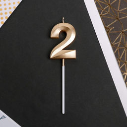 Свеча для торта, цифра «2», 11.5×2.3 см
