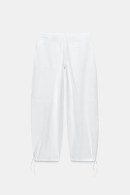PANTAL?N ANCHO CORDONES / Blanco - Zara фото 6