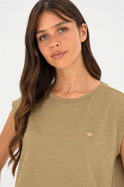 U. S. Polo Assn / Женская футболка цвета хаки - U.s. polo assn фото 2