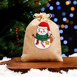 Цена за 5 шт. Мешок подарочный с термонаклейкой, 13 х 18 см