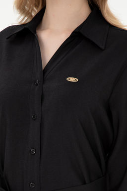 Женщина черное тканое платье Неожиданная скидка в корзине - U.s. polo assn фото 6