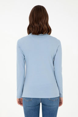 Женский голубой базовый свитшот - U.s. polo assn фото 5