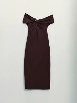 Платье миди с открытыми плечами / Zarina