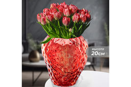 Ваза 18*18*20 см 3,5 л, красный, стекло