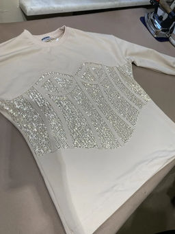 Свитшот с корсетом из пайеток