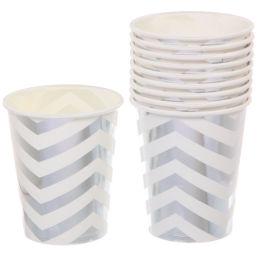 Стакан бумажный 0,2л в наборе 10 шт "Зигзаг", серебро