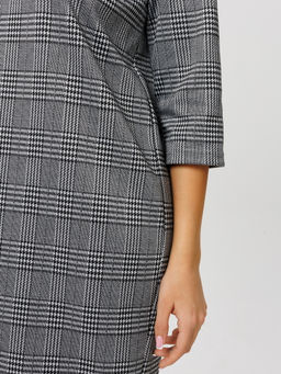 Платье женское П-176 (жаккард принт) Тёмно-серая ёлочка