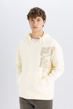 Толстовка свободного кроя с капюшоном и принтом - Defacto фото 3