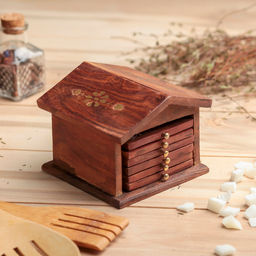 Подставка под горячее «Домик», 6 шт., 8.5×10×10 см, дерево