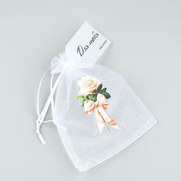 Цена за 5 шт. Мешочек подарочный из фатина с термонаклейкой Роза, 11?16 см  1.5 см