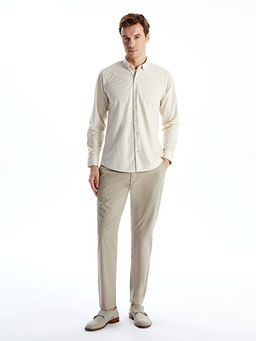 Slim Fit Uzun Kollu Kadife Erkek G?mlek