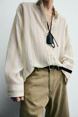 STRIPED FLOWING SHIRT - Zara фото 5