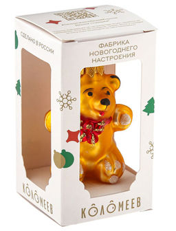 Елочное украшение Медвежонок с бантом 6см б.уп. КРАСНЫЙ - Коломеев фото 3